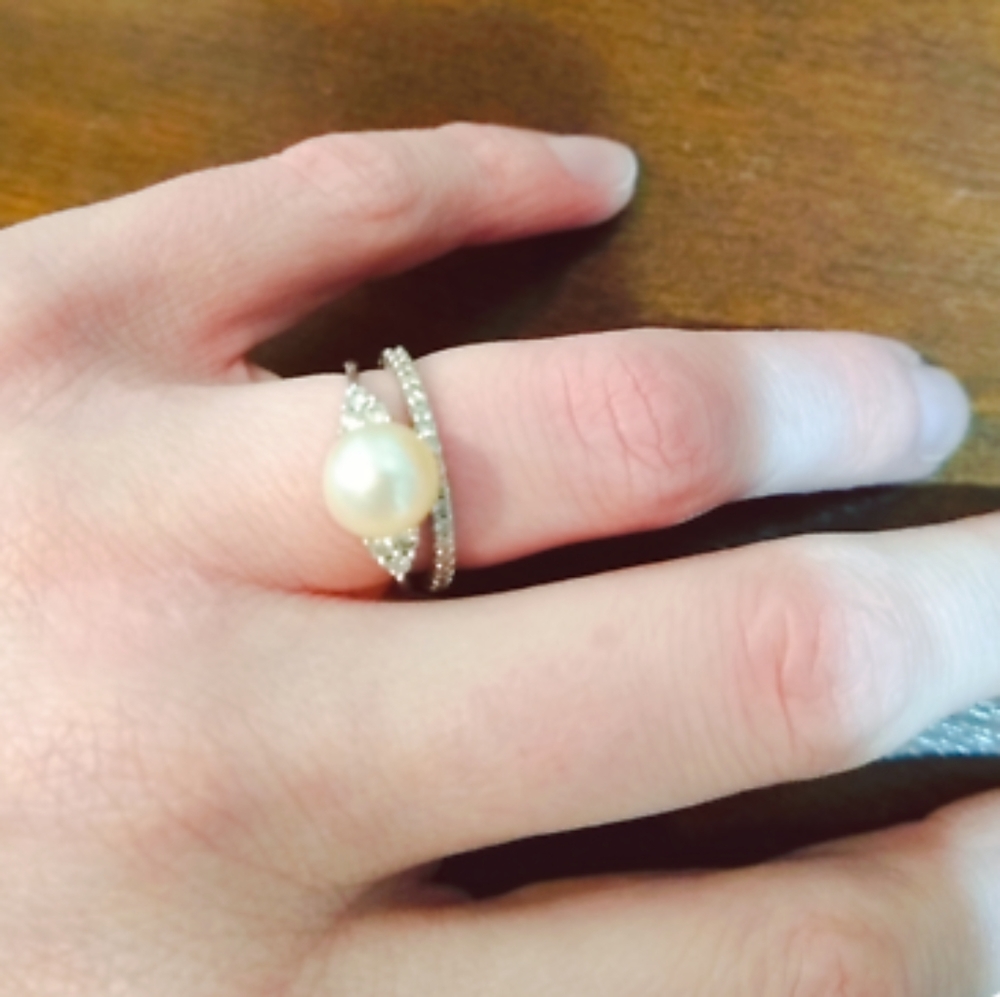 Pearl and Diamond Ring Set